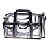 Wide Open Large Professional Clear PVC Travel Makeup Artist Set Bag Cosmetic Nails Beauty Bags Transparent Vinyl Tool Organizer Beach Bags Diaper Bag (Black)