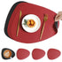 4 pack Placemats, Dual-Sided Placemats Waterproof Faux Leather Placemats Set of 4 Place Mats and Coasters Non-Slip Washable Table Mats for Dining Table (Only dining mat,Red Black, Set of 4)