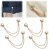 12pcs Magnetic Clothing Clips with Chain, Multi-Function Magnet Button Pins Hijab Cuff Clips for Fixing Hem of Clothes Long Pants Legs Sleeves of Shirts