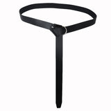 Medieval minimalist Leather Belt - Leather Belt with O Ring Reenactment for Men Women, Halloween Cosplay Black