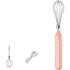 Electric Egg Beater, Cordless Hand Mixer 3 Speeds for Home Baking  For Eggs Milkshakes Cream Butter (pink)