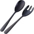 Salad Spoon and Fork Set, 12 Inch Stainless Steel Salad Server, Black Serving Utensils, Dishwasher Safe, Pack of 2