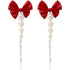 2 pairs Long Earrings for Women Boho Tassel Earrings for Women Bridal Wedding Party Valentine Day Gifts（red）