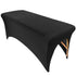 Black Bed Cover Massage Table Cover Protector with Cut-Out for Leg Room, Stretch Rectangular Table Cover for 6FT Eyelash Extension Bed/Spa Bed/Message Bed(Strong Elasticity，Only bed cover)