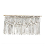 Curtain for Windows 100*55cm Farmhouse Boho Curtains for Bedroom Window Valance with Tassels Leaf Valance Treatments for Bedroom Livingroom Kitchen Bathroom Wall Decor（rodless）