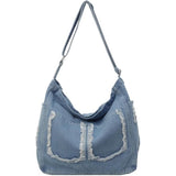 Denim Tote Bag for Women Blue Large Jean Casual Shoulder Purse Crossbody Handbag, Purse Casual Work Handbag Top Handle Satchel