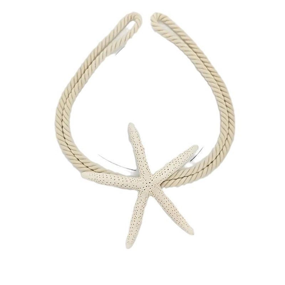 2 Pieces Natural Starfish Curtain Tiebacks Rope Drape Cotton Tie Band Drapery Holdbacks Room Décor for Indoor/Outdoor
