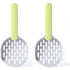 2 pack Easy to Clean Sifting Litter Scoop Shovel,Cat Litter Cat Poop Tool High-Grade ABS Plastic Cat Litter Scoop is Durable (Green)