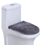 Toilet Lid Cover – velvet, dark gray, Soft & Absorbent, Non-Slip, Machine Washable Bathroom Lid Cover Mat