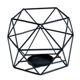 Candle Holder Tealight Holders - 2 Pcs Black Candle Holders for Tea Light & Pillar Candles， Geometric Table Decor for Wedding Party Centerpieces Birthday Gifts