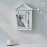 Nautical Style Key Cabinet, Mediterranean Wall Mounted Key Cabinet Wooden Keys Organizer for Office Home Bookstore Dining Room