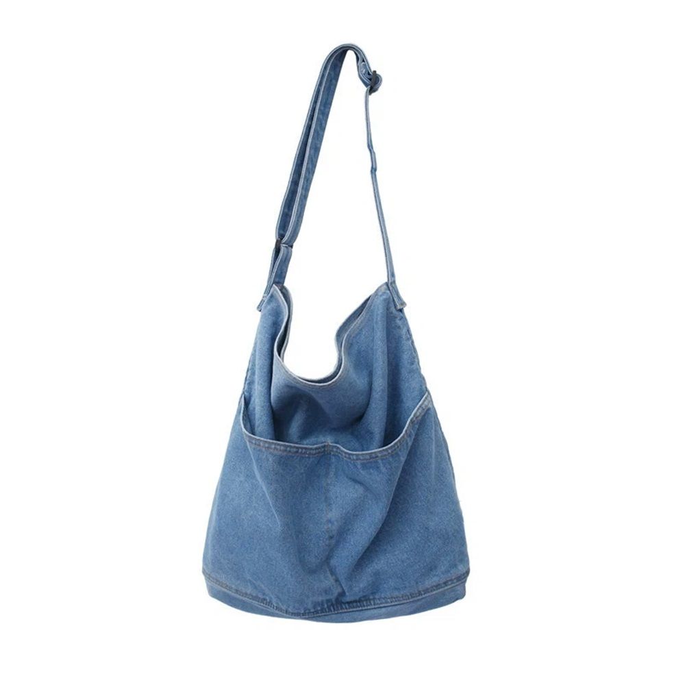 Denim Shoulder Bag Casual Tote Bag Large Handbag Jean Purse for Women,Casual Retro Aesthetic Crossbody Bag Handbag