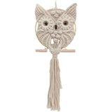 Owl Wall Hanging Tapestry - Hand Woven Boho Wall Art for Living Room, Bedroom, Home Decor (White Owl)