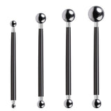 2 set DIY Cake tools, 4Pcs Ball Baking Fondant Cake Tools Stainless Steel Head Pen for Sugar Flower（black）