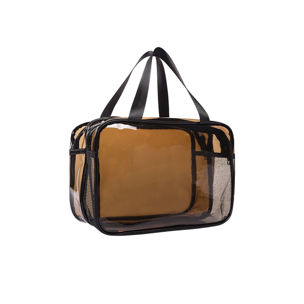 Clear Toiletry Bag for Women Men, Portable Large Travel Makeup Bag, Waterproof & Draining Transparent Cosmetic Bag