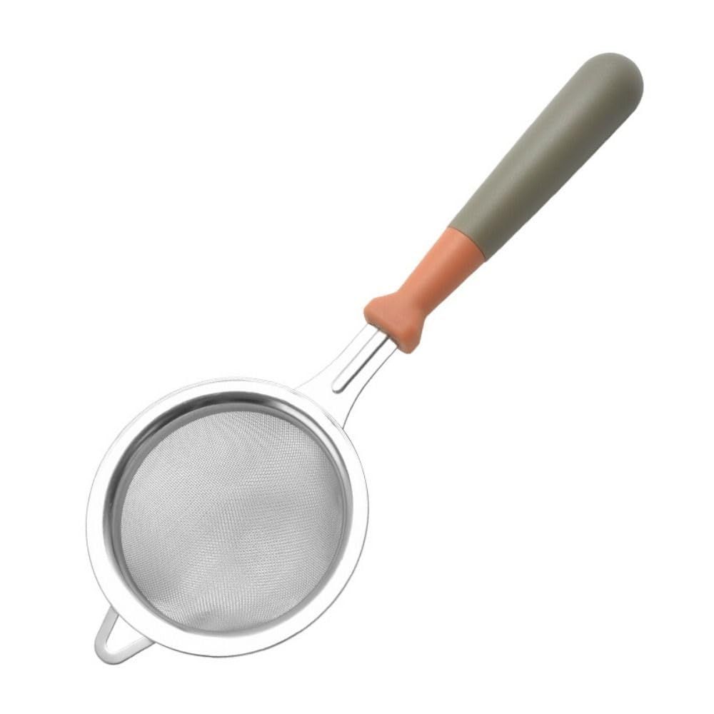 Small Fine Mesh Strainer: Stainless Steel Kitchen Food Sieve with Sturdy Handle, Heavy Duty Deep Handheld Colander for Tea, Juice