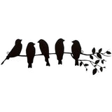 2 pack ferraycle iron Bird Wall Art - Birds on Branch with Leaves - iron Sculpture Wall Hanging Sign for Balcony, Garden, Home Decor(Black)