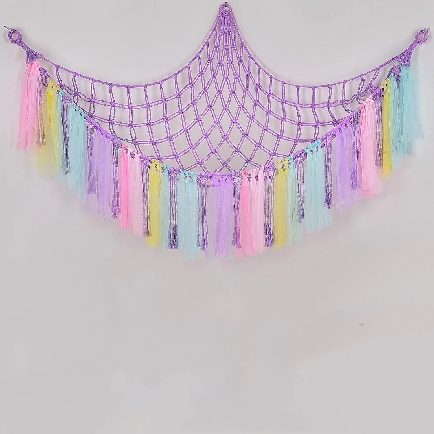 Stuffed Animals Net or Hammock, Toy Hammock Hanging Stuffed Animals Storage Organizer Holder Room Décor for Nursery Kids Bedroom（only bag,without LED strip）