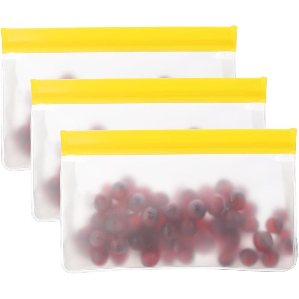 16 Pack Dishwasher Safe Reusable Snack Bags, BPA Free Storage Bags, Extra Thick Leakproof Freezer Bags Free Lunch Bags Food Storage（only bag）