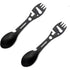 4 pack Multifunctional Outdoor Fork Spoon Detachable Tableware,10-in-1 Utility Tactical Spork, Stainless Steel Spoon & Bottle Opener, Fork & Knife, Combo Camping Utensil for Hiking(Black)