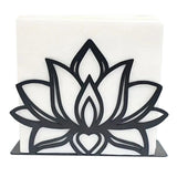 2 pack Lotus Flower Decorative Black iron Napkin Holder for Table, 5.3" x 4" x 1.5" Floral Standing Napkin Holder for Home Kitchen Restaurant Picnic Party Coffee Bar Dining Room（Excluding paper）