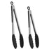 Kitchen Tongs for Cooking with Silicone Tips , BPA Free Stainless Steel set of 2 Silicone Tongs for Cooking, Grilling & Toss a Salad, Heat Resistant Grill Tongs for Serving Food