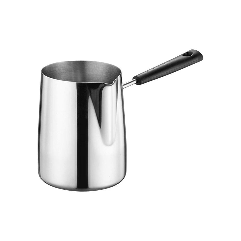 Classics Coffee Pot, 12oz/350ml Stainless Steel Milk Frothing Jug Long Handle Coffeware Pull Flower Toroid Pitcher Milk Warmer Hot Chocolate Maker