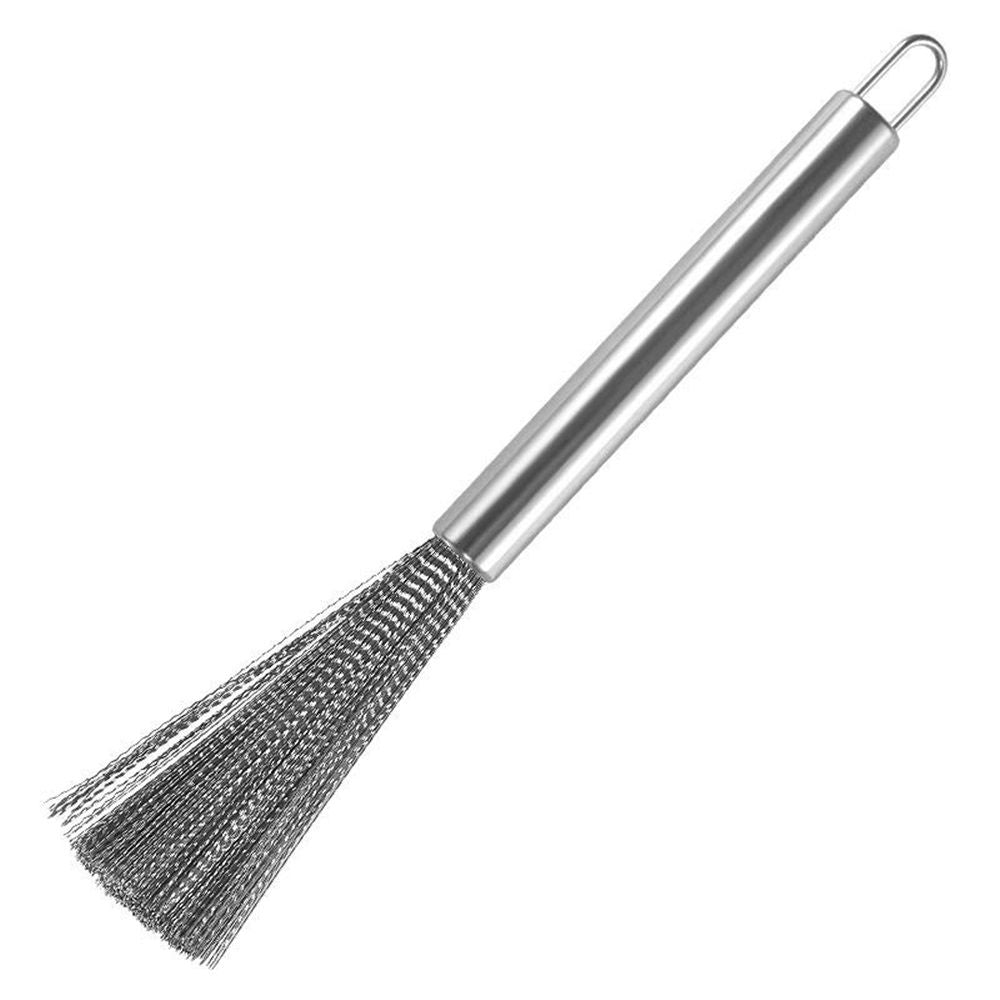 2 pack Cookware Scrubber Brush Stainless Steel Material, Long-Handled Dishwashing Brush with Ergonomic Design, Kitchen Cleaning Brush, Dishwashing Scrubber for Pots Skillets Ovens Grills
