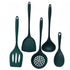 5 pack Silicone Kitchen Cooking Utensils Set: Heat Resistant Long Kitchen Gadgets, Stick Rubber Cook Accessories For Food Prep, Frying, Serving, Basting