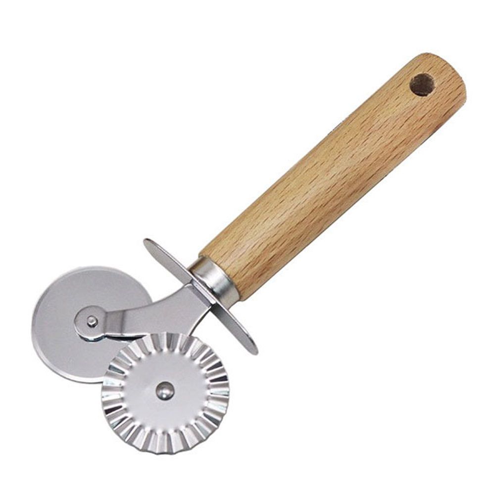 2 pack Pastry Wheel Crimper and Cutter, Stainless Steel, Pasta Cutter Wheel,Dual-Head Baking Tool for Home and Kitchen Use,Ravioli Cutter