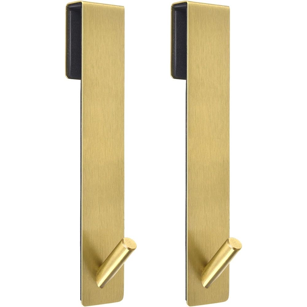 2 pack Extended Shower Door Hooks (6.89 -Inch), Over Door Hooks for Bathroom Frameless Glass Shower Door, Towel Hooks, Gold