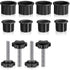 12 Pcs Umbrella Base Stand Replacement Parts,Patio Umbrella Base Replacement Parts Outdoor Umbrella Hole Ring Plug Cover with Thread Screw Replacement Hand Knob for Backyard Patio Table Decks,Black