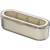 Clear Seasoning Box with 4 Compartments - Spice Organizer with Lids and Spoons - Condiment Container Set for Salt, Sugar, Pepper, and More - Countertop Spice Storage