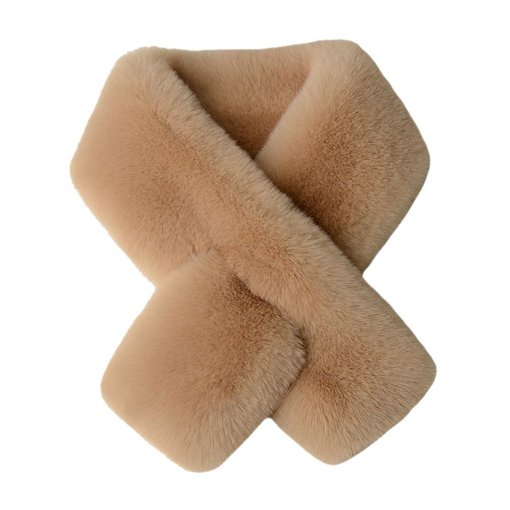 Faux Fur Collar Scarf for Women Winter, Fluffy Scarves Neck Shrug for Cold Weather, Faux Fur Cross Scarf Thick Soft Neck Collar Warm Winter Wrap