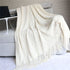 Fluffy Fringe Throw Blanket Lightweight Soft Cozy for Bed Sofa Chair Throw Blankets, Off White 127*182cm