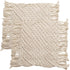 2 pack Handmade Cotton Woven Crochet Placemat with Tassels, 10 x12 Inches Small Place Mat for Bohemian Wedding Décor, Boho Table Mat for Farmhouse, Rustic Décor for Dining Table, Beige
