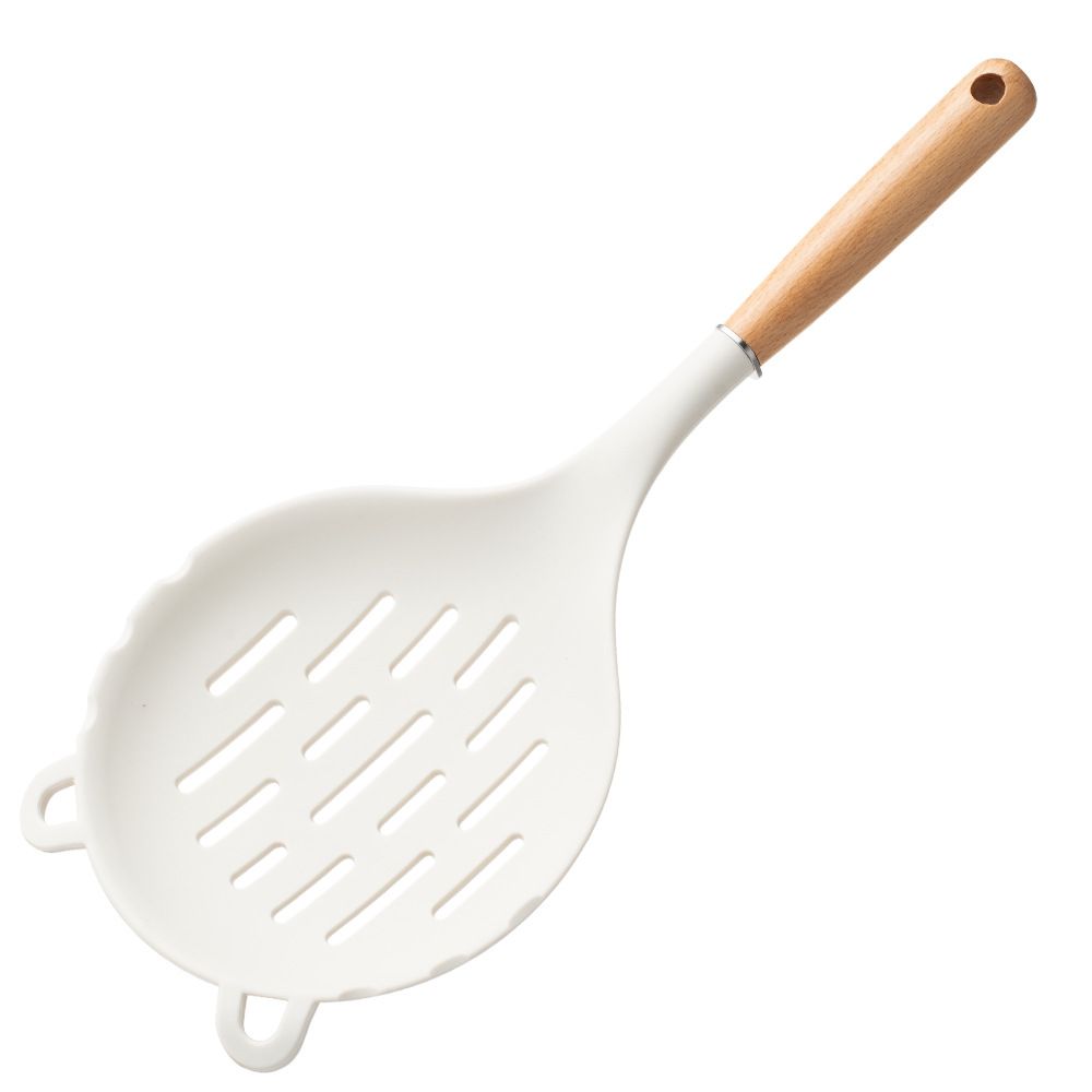 Spoon Perfect for Straining or Lifting Meat and Veggies from Broth, Durable BPA-Free Matte Silicone, Safe for Nonstick Cooking Surfaces