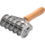 Stainless Steel Dough Lattice Roller Cutter with Wood Handle Noodle Pasta Cutter Wheel Lattice Pastry Tool for Dough Spaghetti Cookie Pie Pizza Bread Crust Roller