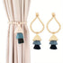 Handmade Magnetic Wooden Bead Curtain Tiebacks 2 PCS | Simple Elegant Magnetic Tassel Curtain Tie Backs | Accessories Wall Decoration | Drapery Tiebacks for Bedroom Window Treatment