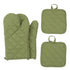 Oven Mitts and Pot Holders 4 pcs Set,High Heat Resistant 500 Degree Extra Thicken Long Kitchen Cotton Oven Glove for Cooking (11.8 Inch,Green)