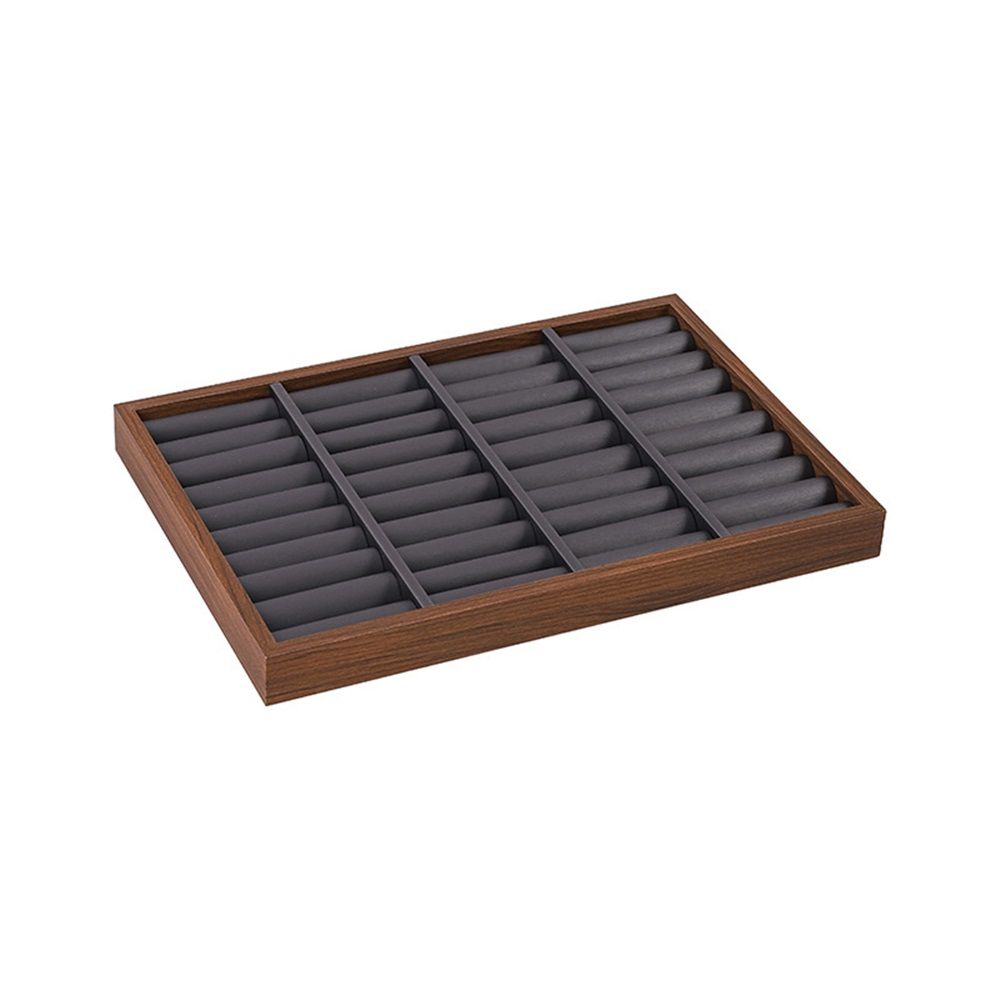 Solid Wood Jewelry Tray Ring Earring Display Showcase Jewelry Organizer,with Ring Holder Ring Box（Only display rack）