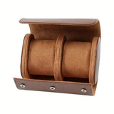 Watch Travel Case for Men & Women, 2 Slot Watch Roll , Portable Watch Roll Organizer with Removable Pillows, Exquisite Travel Watch Box for Birthday Festival Gift