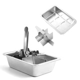 Professional Ice Cube Trays Stainless Steel - 6-Large Slot Heavy Duty Metal Icecube Mold, Non-Toxic Freezer Tray with Lever Release, Bar & Kitchen Use
