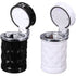 2 pack Auto Car Ashtray Portable with LED Light Ashtray Smokeless Smoking Stand Cylinder Cup Holder (Black and White)