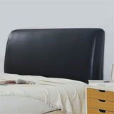 Waterproof Stretch Bed Headboard Cover Wipeable Headboard Slipcover Dustproof Bed Head Cover for Bedroom (Black,150CM*70CM)