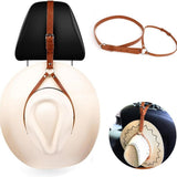 Cowboy Hat Holder for Your Vehicle, 2PCS Leather Cowboy Mounts for truck, Hat Rack for Pickup Truck Keep Your Hat Securely, brown
