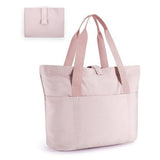 Tote Bag for Women, Foldable Tote Bag With Zipper Travel Large Shoulder Bag Handbag for Work (lotus root color)