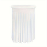 Cocktail Table Covers - 31"x 43" White Cocktail Table Tablecloth with Natural Wavy Round Skirt for Bar Wedding Party Banquet