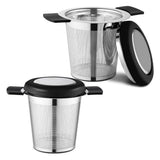 2 Pack Extra Fine Mesh Tea Strainers for Loose Tea Single Cup, 304 Stainless Steel and Food Grade Silicone Loose Leaf Tea Steeper Tea Strainers & Filters for Black Tea, Coffee, etc