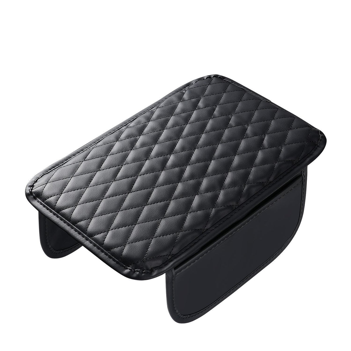 Comfortable Car Center Console Cushion Armrest Dog Cat Paws Protect Cover Non-Slip with 2 Storage Bags for Cars Interior Accessories (Black, Long Narrow)